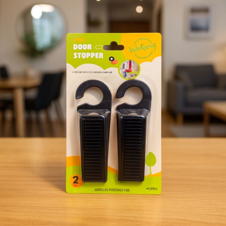 Topes Cuñas Para Puerta de Goma x 2 unidades NEGRO