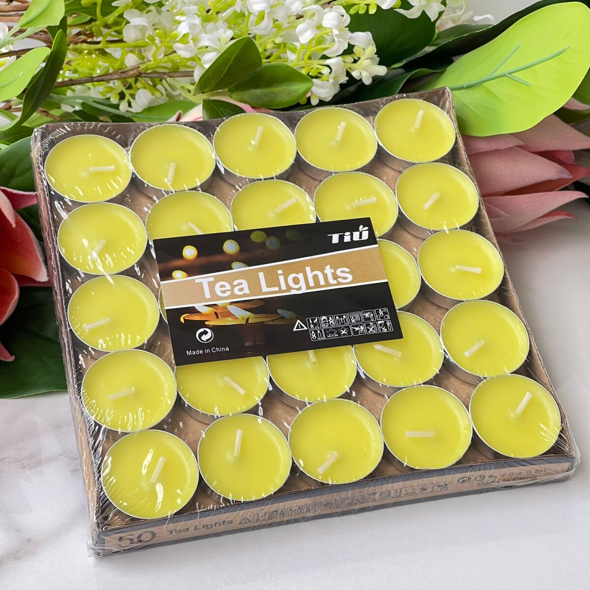 Juego De 50 Velas Decorativas Amarrilo 