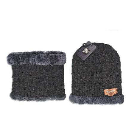 Set Cuellera forrada + Gorro para adulto Color gris