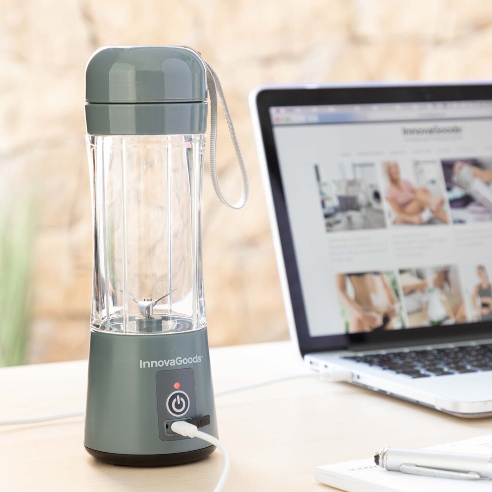 BATIDORA PORTÁTIL REC 380ML RECARGABLE GRIS INNOVAGOODS