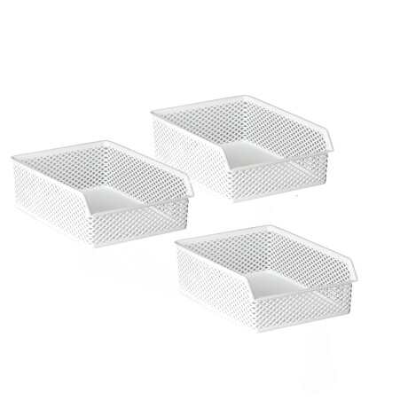 Set X3 Organizador calado línea apilable M BLANCO