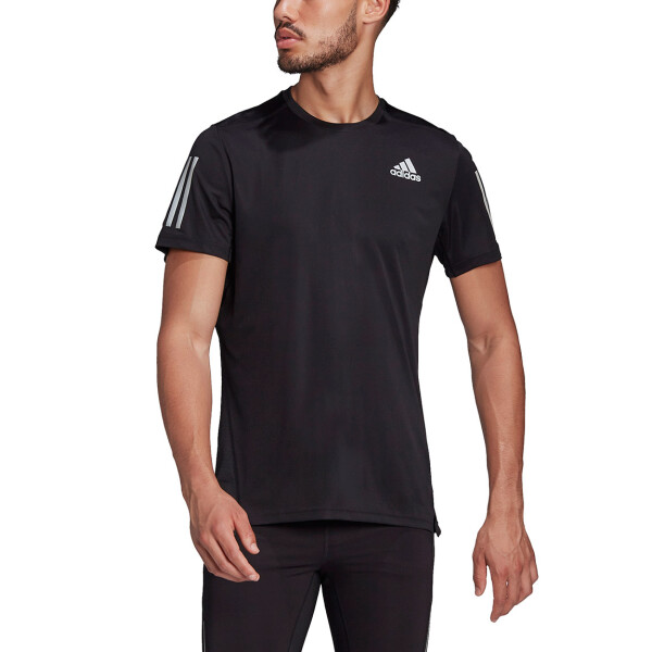 Adidas Own The Run Tee T-shirt Black/reflective Silver Negro-blanco
