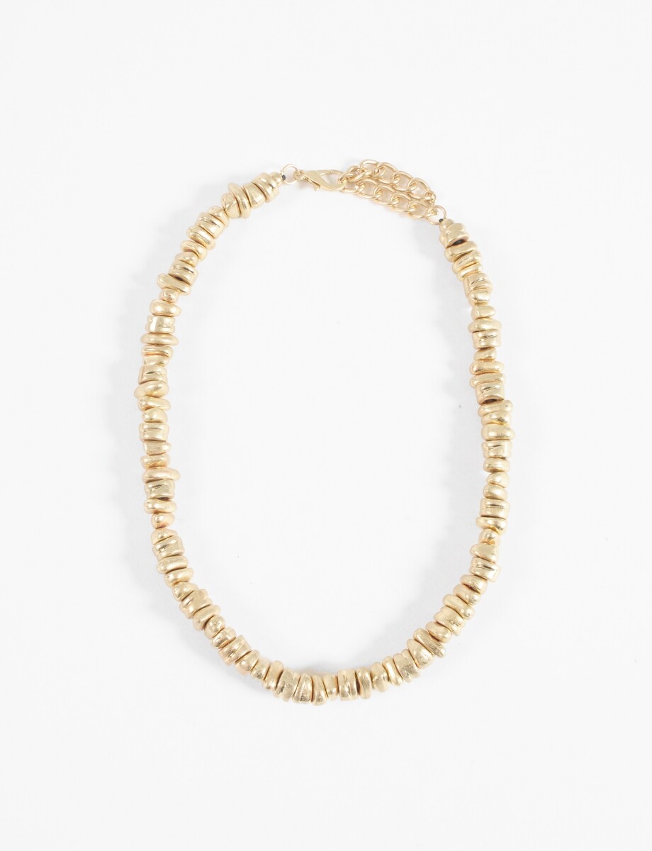 Collar cuentas irregulares - dorado 