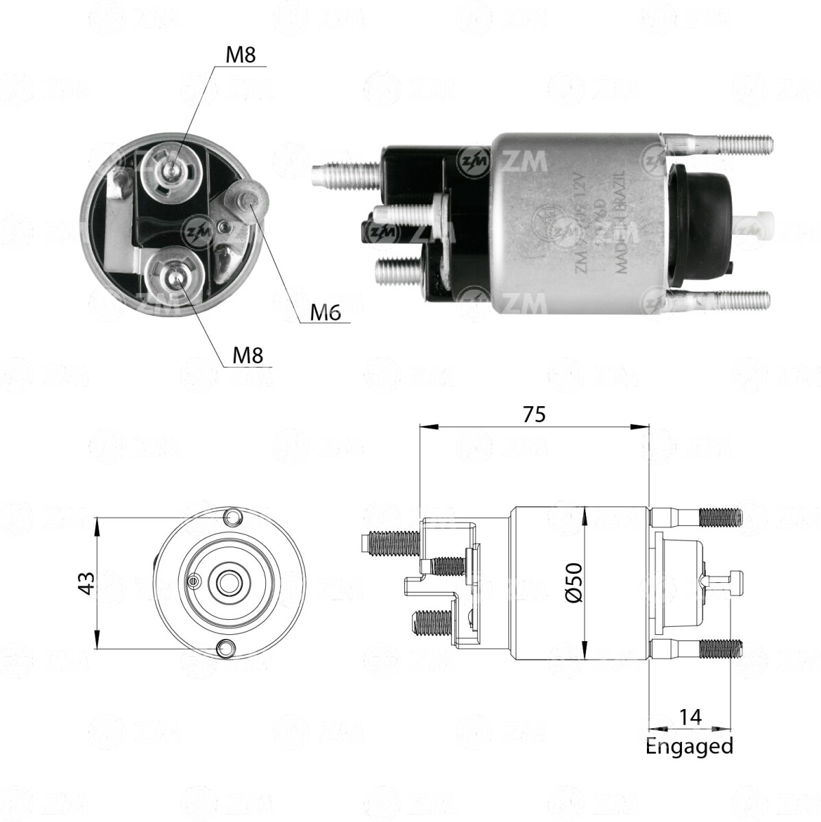AUTOMATICO DE ARRANQUE FORD S/DENSO 12V 150 ZM 