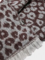 Bufanda Estampado Animal Con Flecos burdeos