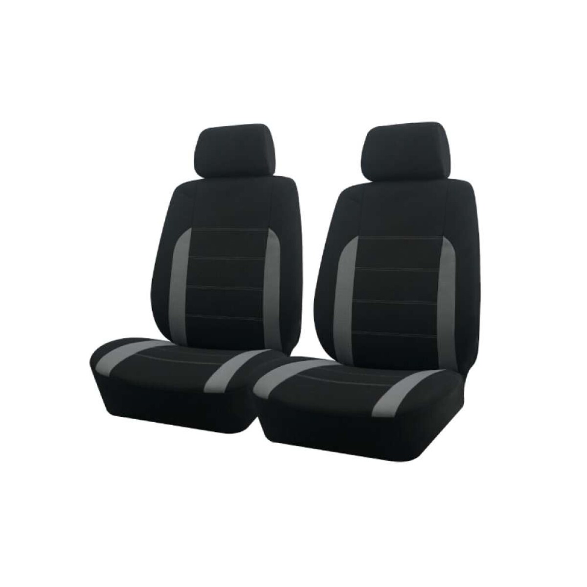 Cubreasiento Universal Pick Up 4 Piezas - Negro Con Franjas Grises 