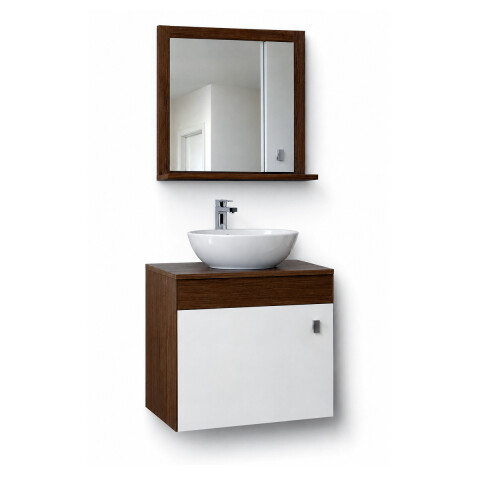 Mueble De Baño 1419 Artecas Bacha Acrílica + Espejo Blanco Sintra Mueble De Baño 1419 Artecas Bacha Acrílica + Espejo Blanco Sintra