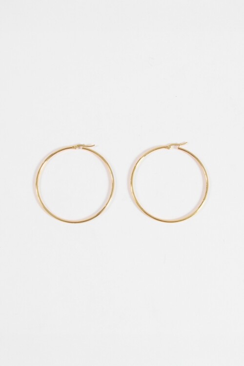 Aros acero maxi dorado