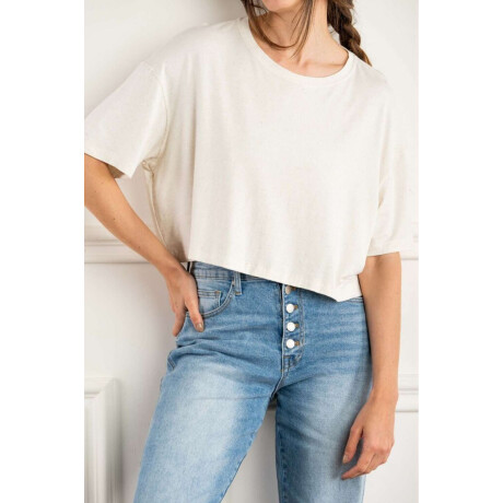Remera con Lino Crop Arena