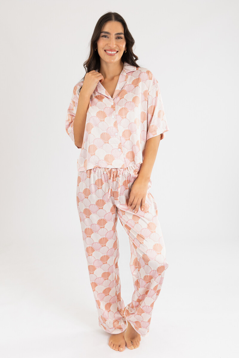 Pink shell long pant Rosa antique
