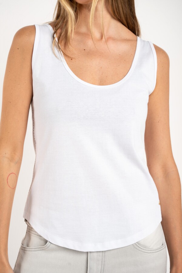 Musculosa Algodón Peinado Blanco