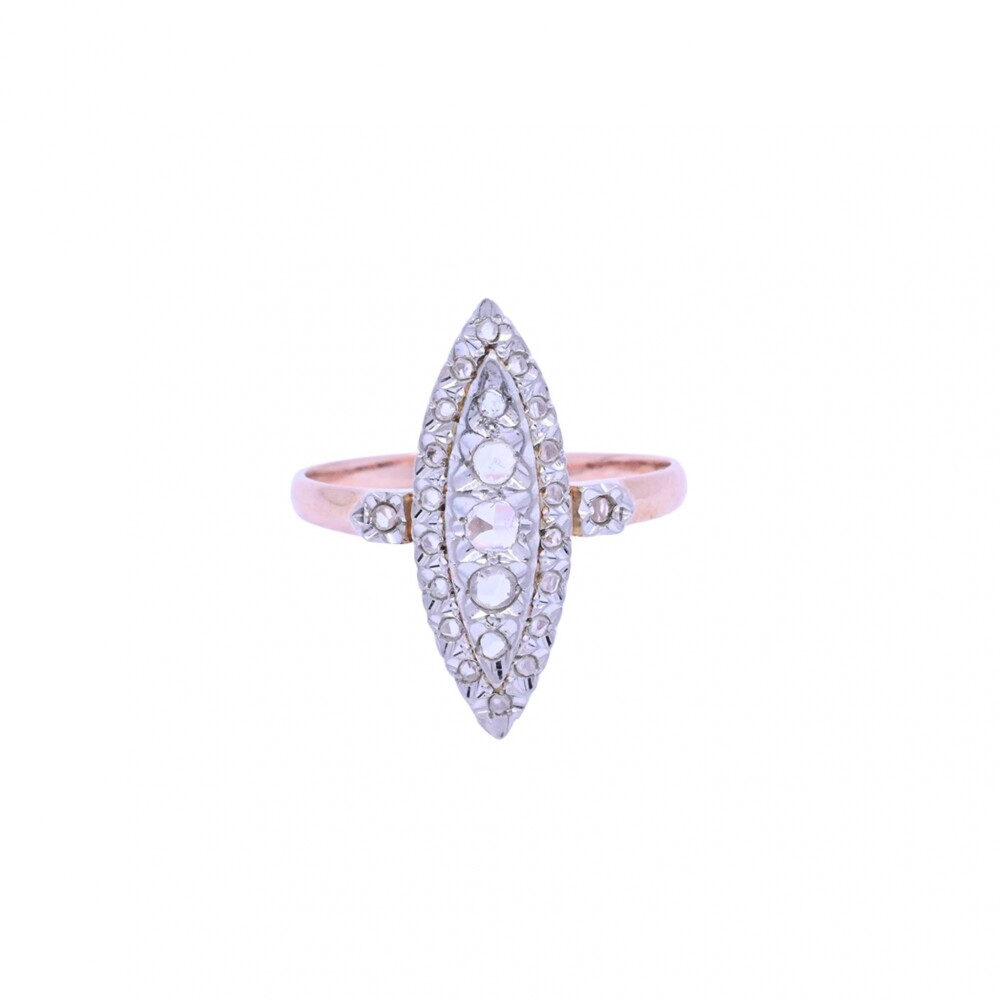 Anillo oro 18k antiguo marquiz con diamantes. Anillo oro 18k antiguo marquiz con diamantes.