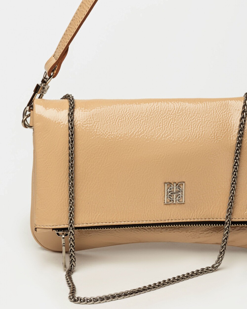 Bandolera Curve Camel Niquel