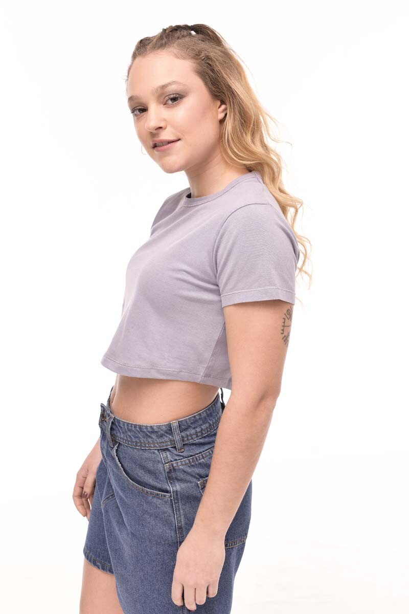 Remera crop Ava Gris