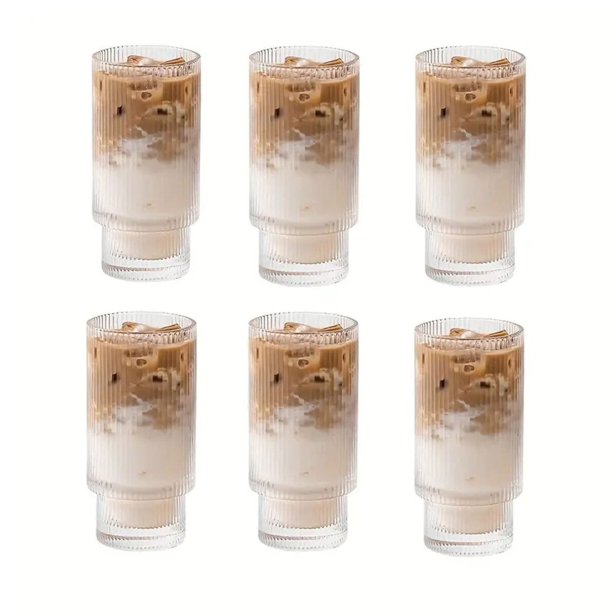 Set X6 Vasos Line 380Ml para Agua Refresco Bebidas en Vidrio - Transparente 