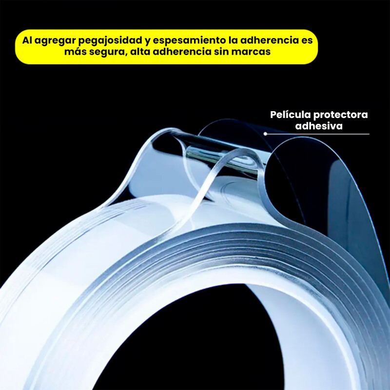 Cinta Adhesiva De Doble Cara Transparente 5mts X 3 Cm X 2mm
