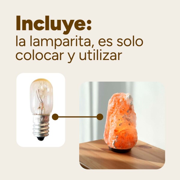 Lámpara Sal De Himalaya 2-3kg Con Interruptor + Base Madera® Lámpara Sal De Himalaya 2-3kg Con Interruptor + Base Madera®