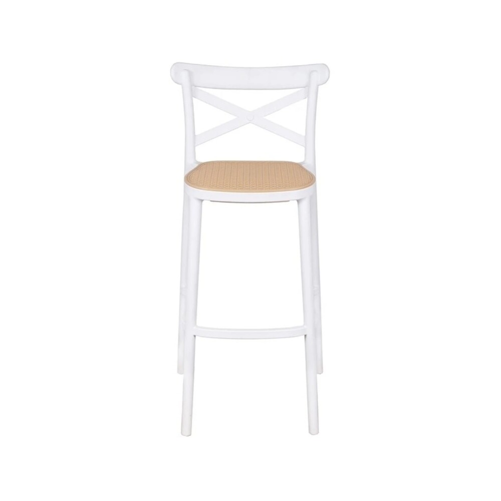 Taburete Plats - Simil Ratan Blanco