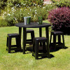 Mesa redonda desmontable de plástico para acampar, color negro Mesa Redonda Desmontable De Plástico Para Acampar, Color Negro