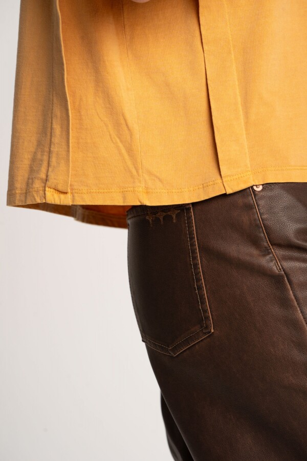 Remera Algodón Mamga Corta Amarillo Mostaz