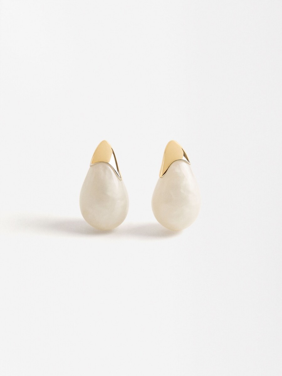Pendientes En Forma De Gota Perlados beige