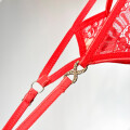 Tanga Colaless Ajustable De Encaje Rojo