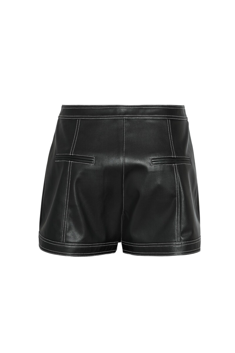 Short Kimberly Efecto Piel Black