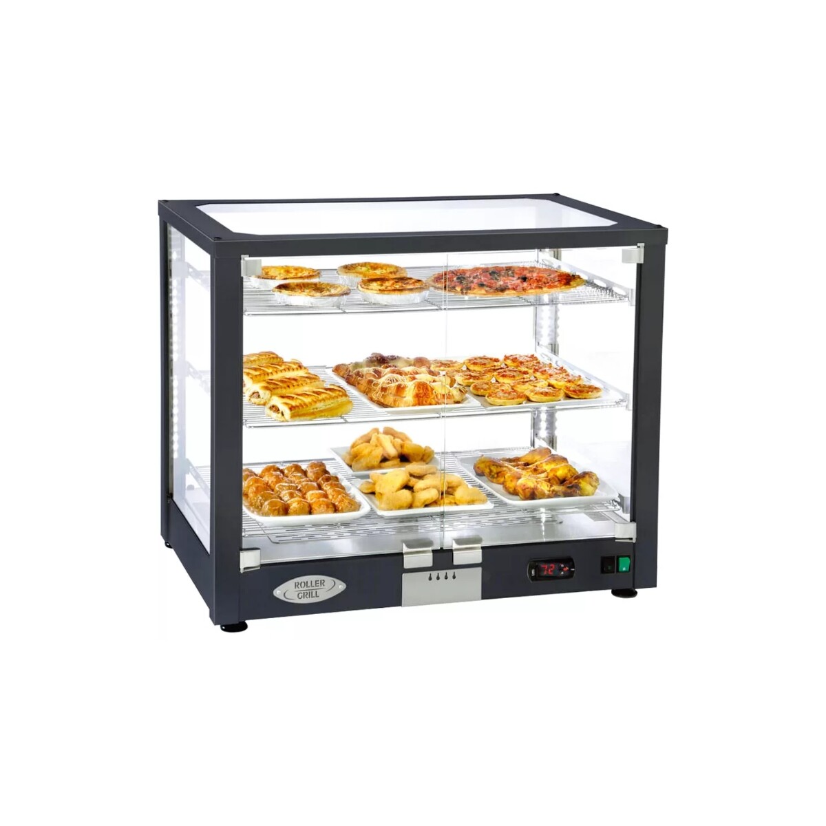 Vitrina Calefaccionada de Mesa 2 Estantes 
