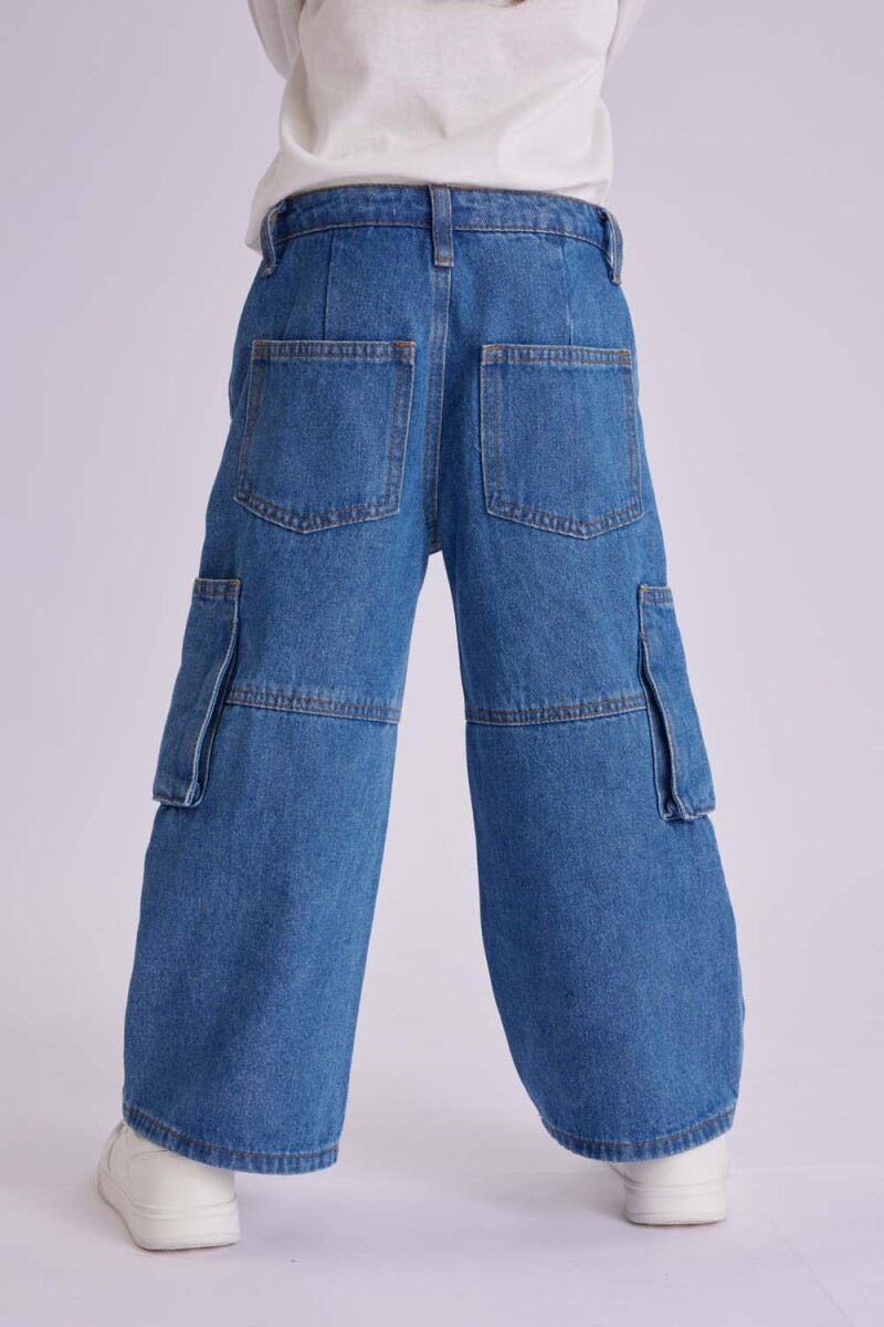Pantalón de jean cargo Azul