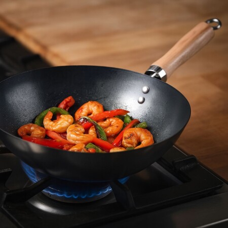 Sarten Wok Acero al Carbono Cuori Carbone 28cm Sarten Wok Acero al Carbono Cuori Carbone 28cm