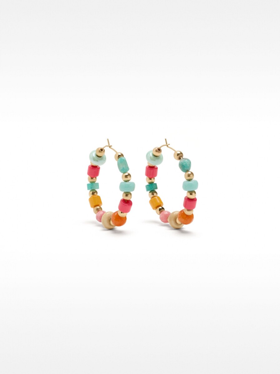 Aros Multicolor Con Piedras - multicolor 