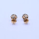 Caravanas antiguas oro 18k con brillantes engarce 6 puntas. Caravanas antiguas oro 18k con brillantes engarce 6 puntas.