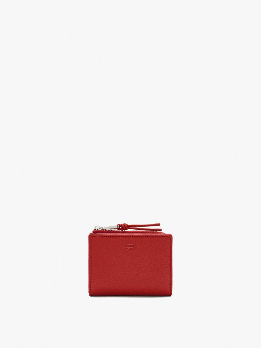 Cartera Básica Con Textura rojo