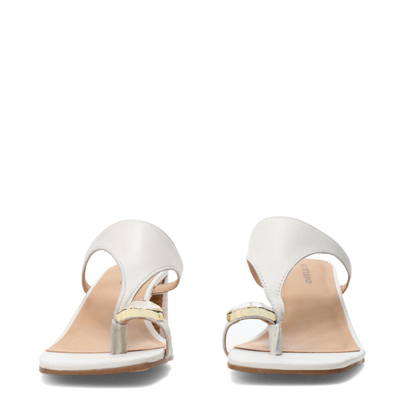 Sandalias de Mujer Bottero Taco Y Aplique Marfil