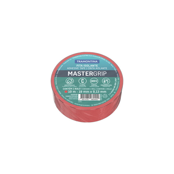 Cinta aislante MasterGrip 0,13x19mm rojo 10m TE2012