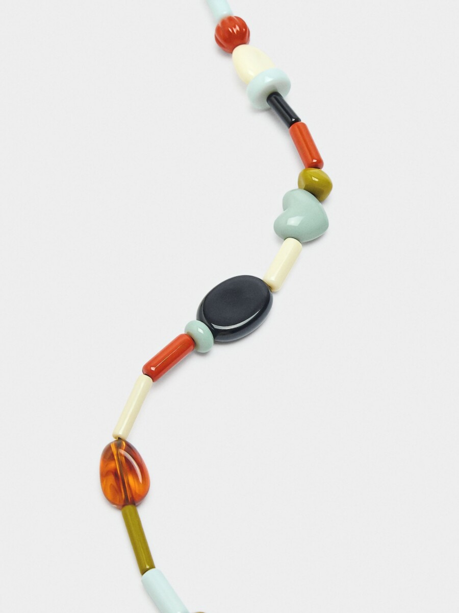 Collar Largo De Cuentas Multicolor multicolor