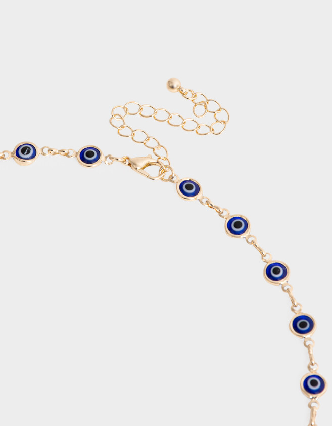 Collares Cortos Ear Cuff Corto Con Ojos - Dorado