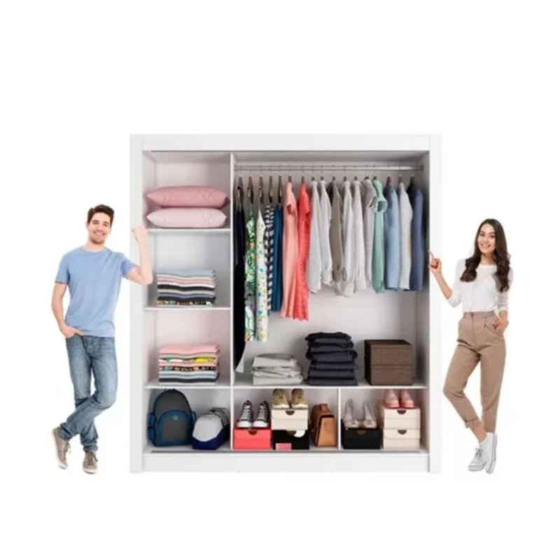 Ropero Placard 3 Puertas Corredizas 1 Espejo Monaco Blanco