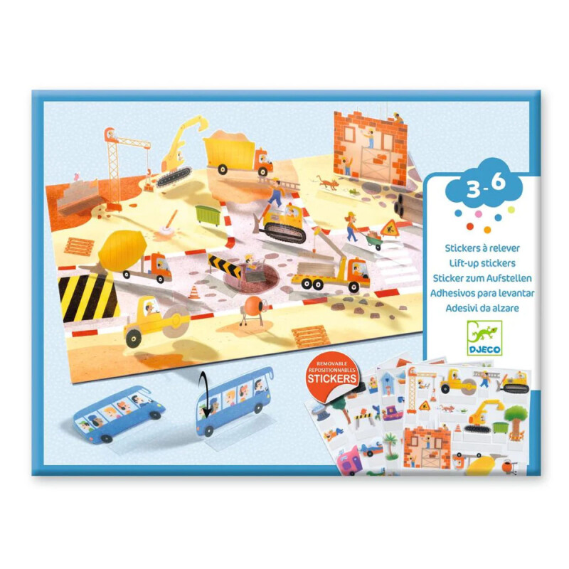 Sticker Escenas de vehículos 3D con pegatinas de Djeco Sticker Escenas de vehículos 3D con pegatinas de Djeco
