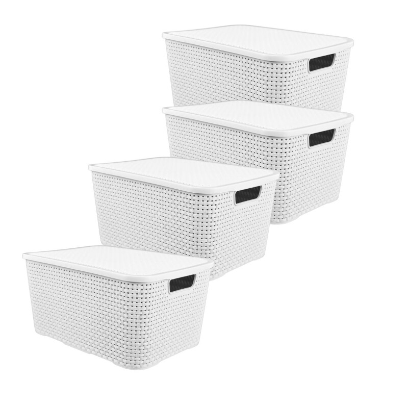 Set x4 caja ratán 20 lts BLANCO