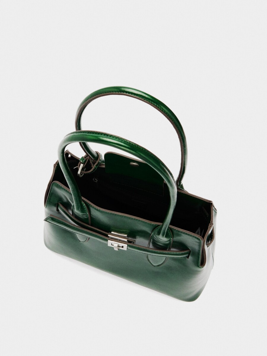 Bolso Tote Con Cinturón verde