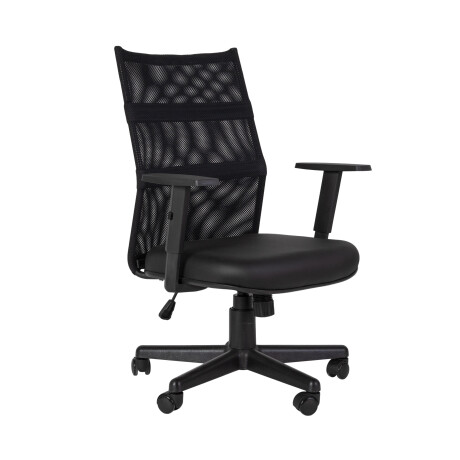 SILLA DE OFICINA PU-Y-MALLA NEGRO ACQUA