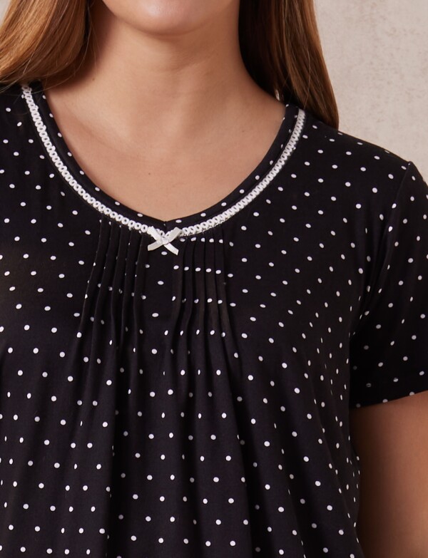 Pijama Con Short NEGRO/BLANCO