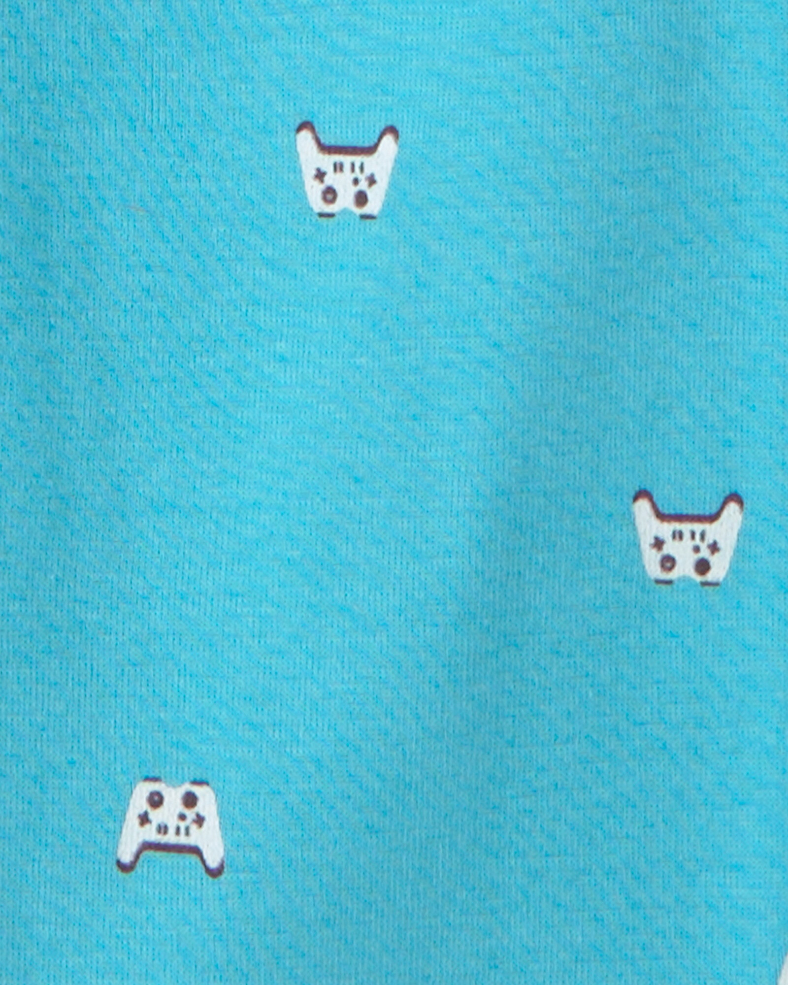Pijama cuatro piezas de algodón, diseño pie grande y videojuegos Sin color