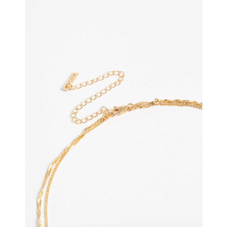 Collar Corto Multicadena Bañado En Oro Dorado
