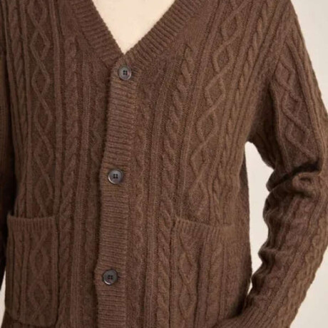 Buzo Rhythm Mohair Cable Cardigan Marrón
