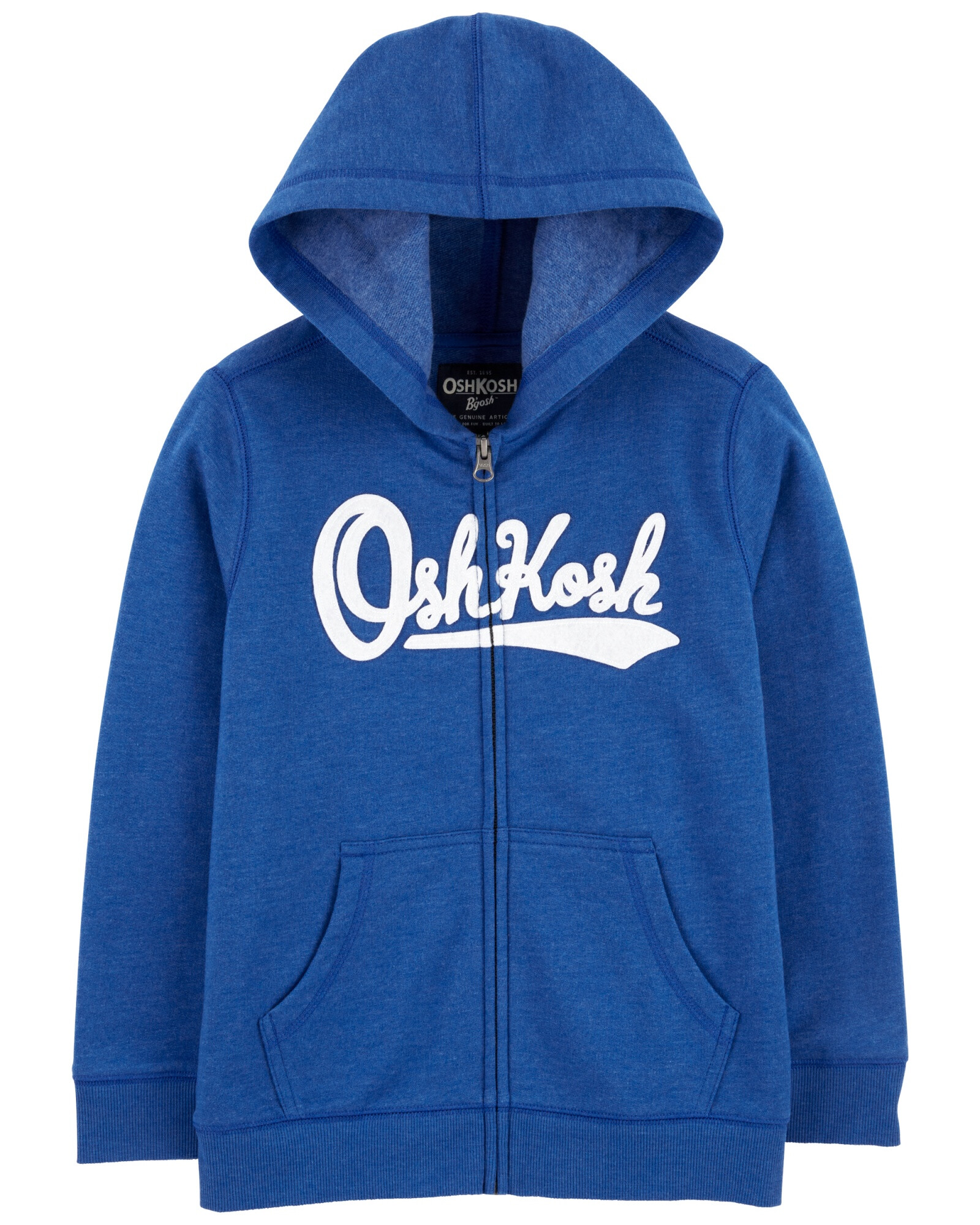 Campera de algodón, con capucha y logo, azul Campera de algodón, con capucha y logo, azul