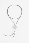 Collar cordón rosa metálica negro