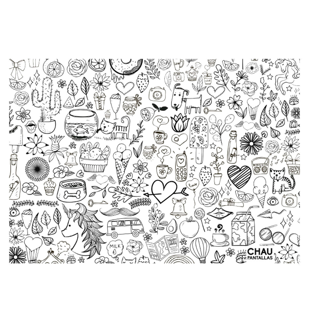 Postér Hojas X2 Gigantes 48x68cm Para Colorear Pintar El Rey - Fantasía 