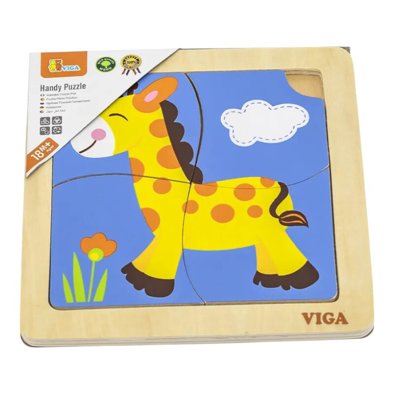 Puzzle Silueta Madera Viga Jirafa